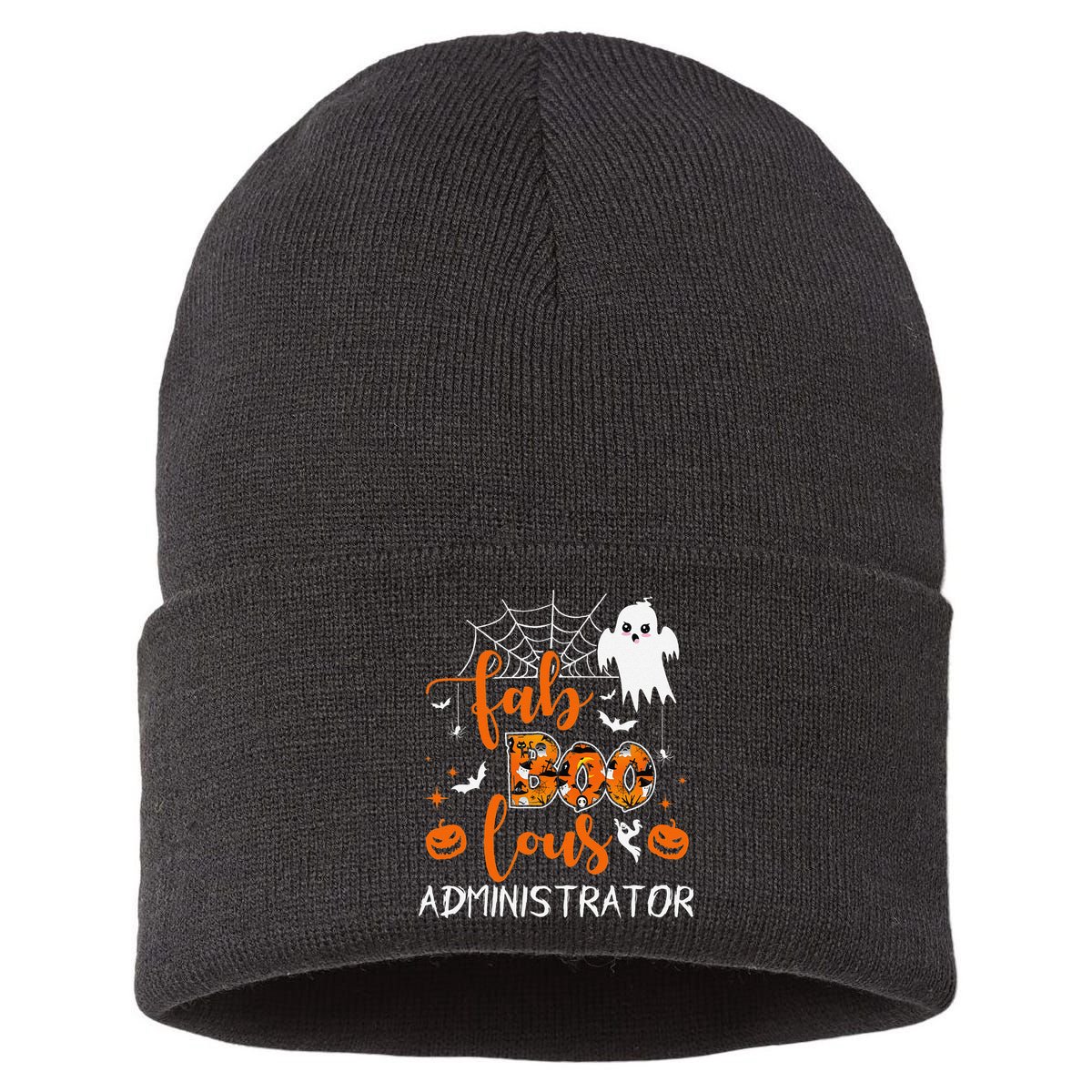 Fab Boo Lous Administrator Funny Boo Ghost Halloween Spooky Sustainable Knit Beanie