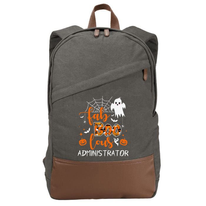 Fab Boo Lous Administrator Funny Boo Ghost Halloween Spooky Cotton Canvas Backpack