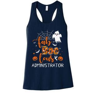 Fab Boo Lous Administrator Funny Boo Ghost Halloween Spooky Women's Racerback Tank