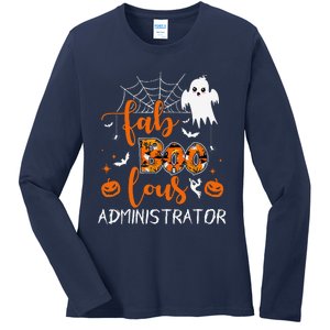 Fab Boo Lous Administrator Funny Boo Ghost Halloween Spooky Ladies Long Sleeve Shirt