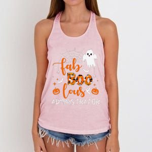 Fab Boo Lous Administrator Funny Boo Ghost Halloween Spooky Women's Knotted Racerback Tank