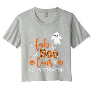 Fab Boo Lous Administrator Funny Boo Ghost Halloween Spooky Women's Crop Top Tee