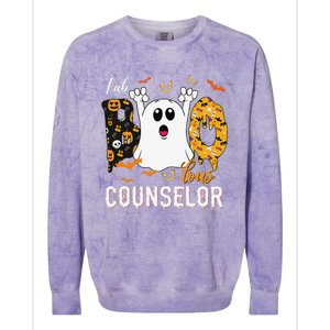 Fab Boo Lous Counselor Funny Ghost School Halloween Colorblast Crewneck Sweatshirt