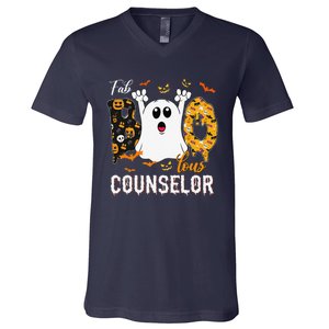 Fab Boo Lous Counselor Funny Ghost School Halloween V-Neck T-Shirt