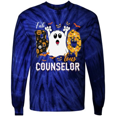 Fab Boo Lous Counselor Funny Ghost School Halloween Tie-Dye Long Sleeve Shirt