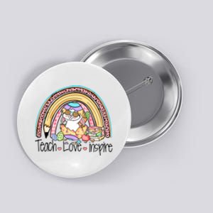 Funny BunnyTeach Love Inspire Rainbow Easter Day Gift Button