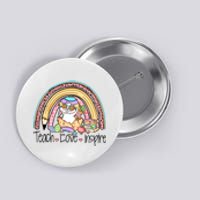 Funny BunnyTeach Love Inspire Rainbow Easter Day Gift Button