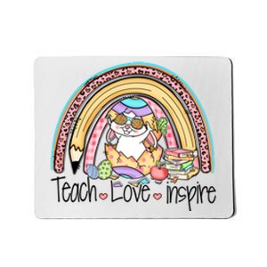 Funny BunnyTeach Love Inspire Rainbow Easter Day Gift Mousepad