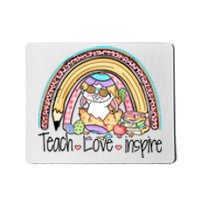 Funny BunnyTeach Love Inspire Rainbow Easter Day Gift Mousepad