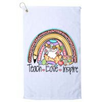 Funny BunnyTeach Love Inspire Rainbow Easter Day Gift Platinum Collection Golf Towel