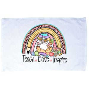 Funny BunnyTeach Love Inspire Rainbow Easter Day Gift Microfiber Hand Towel