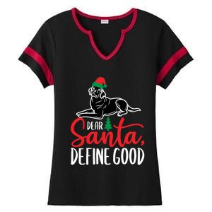 Funny Black Lab Christmas Dear Santa Labrador Retriever Cool Gift Ladies Halftime Notch Neck Tee