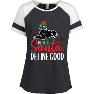 Funny Black Lab Christmas Dear Santa Labrador Retriever Cool Gift Enza Ladies Jersey Colorblock Tee