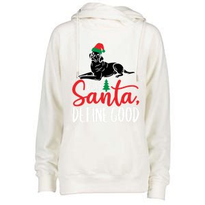 Funny Black Lab Christmas Dear Santa Labrador Retriever Cool Gift Womens Funnel Neck Pullover Hood