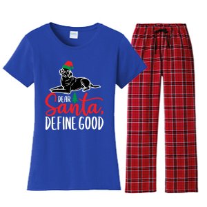 Funny Black Lab Christmas Dear Santa Labrador Retriever Cool Gift Women's Flannel Pajama Set