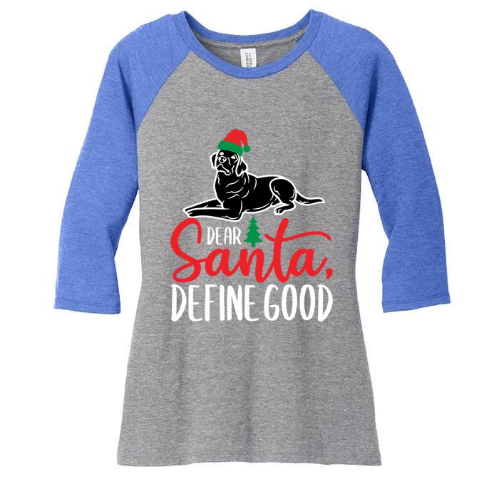 Funny Black Lab Christmas Dear Santa Labrador Retriever Cool Gift Women's Tri-Blend 3/4-Sleeve Raglan Shirt