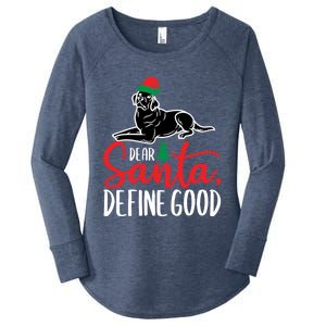 Funny Black Lab Christmas Dear Santa Labrador Retriever Cool Gift Women's Perfect Tri Tunic Long Sleeve Shirt