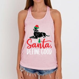 Funny Black Lab Christmas Dear Santa Labrador Retriever Cool Gift Women's Knotted Racerback Tank