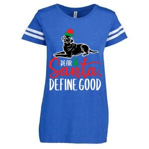 Funny Black Lab Christmas Dear Santa Labrador Retriever Cool Gift Enza Ladies Jersey Football T-Shirt