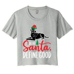 Funny Black Lab Christmas Dear Santa Labrador Retriever Cool Gift Women's Crop Top Tee