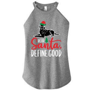 Funny Black Lab Christmas Dear Santa Labrador Retriever Cool Gift Women's Perfect Tri Rocker Tank