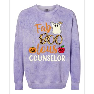 Fab Boo Lous Counselor Leopard Spooky Halloween Costume Colorblast Crewneck Sweatshirt