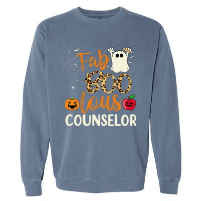 Fab Boo Lous Counselor Leopard Spooky Halloween Costume Garment-Dyed Sweatshirt