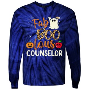 Fab Boo Lous Counselor Leopard Spooky Halloween Costume Tie-Dye Long Sleeve Shirt