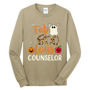 Fab Boo Lous Counselor Leopard Spooky Halloween Costume Tall Long Sleeve T-Shirt