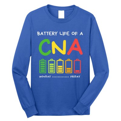 Funny Battery Life Of A Cna Certified Nurse Assistant Cna Gift Long Sleeve Shirt