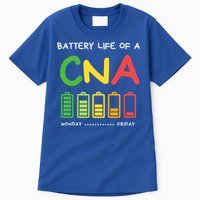 Funny Battery Life Of A Cna Certified Nurse Assistant Cna Gift Tall T-Shirt