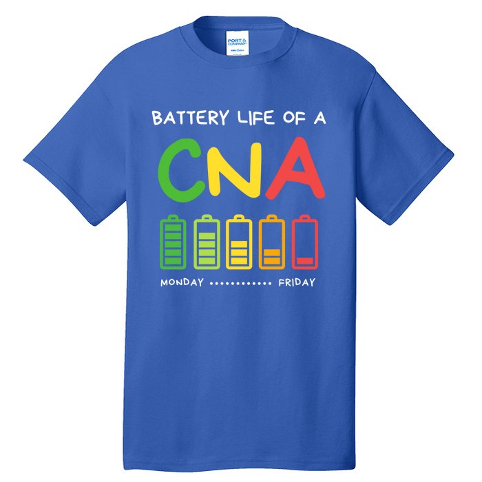 Funny Battery Life Of A Cna Certified Nurse Assistant Cna Gift Tall T-Shirt