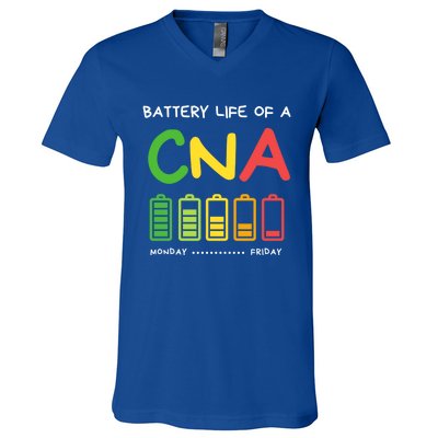 Funny Battery Life Of A Cna Certified Nurse Assistant Cna Gift V-Neck T-Shirt