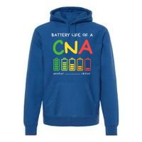 Funny Battery Life Of A Cna Certified Nurse Assistant Cna Gift Premium Hoodie