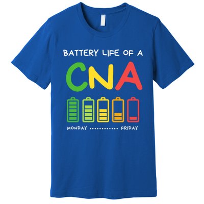 Funny Battery Life Of A Cna Certified Nurse Assistant Cna Gift Premium T-Shirt