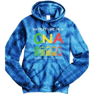 Funny Battery Life Of A Cna Certified Nurse Assistant Cna Gift Tie Dye Hoodie