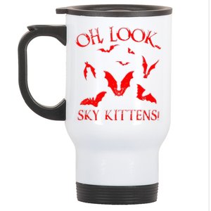 Funny Bat Lover Gift For Men Women Cool Sky Kittens Horror Stainless Steel Travel Mug