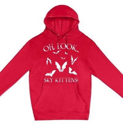 Funny Bat Lover Gift For Men Women Cool Sky Kittens Horror Premium Pullover Hoodie