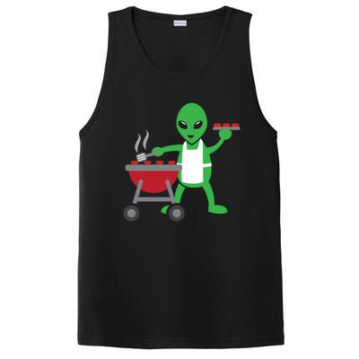 Funny Bbq Lover Artistic Barbecue Grilling Alien Gift PosiCharge Competitor Tank