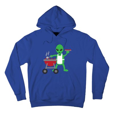 Funny Bbq Lover Artistic Barbecue Grilling Alien Gift Hoodie