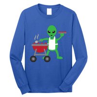 Funny Bbq Lover Artistic Barbecue Grilling Alien Gift Long Sleeve Shirt