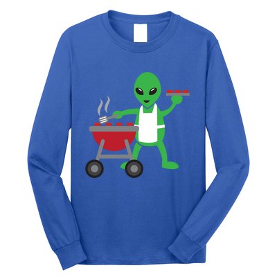 Funny Bbq Lover Artistic Barbecue Grilling Alien Gift Long Sleeve Shirt