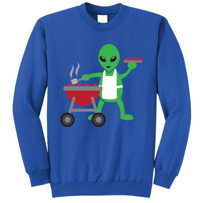 Funny Bbq Lover Artistic Barbecue Grilling Alien Gift Sweatshirt