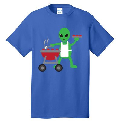 Funny Bbq Lover Artistic Barbecue Grilling Alien Gift Tall T-Shirt