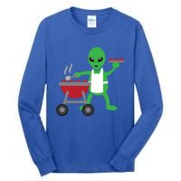 Funny Bbq Lover Artistic Barbecue Grilling Alien Gift Tall Long Sleeve T-Shirt