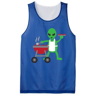 Funny Bbq Lover Artistic Barbecue Grilling Alien Gift Mesh Reversible Basketball Jersey Tank