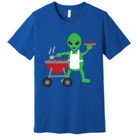 Funny Bbq Lover Artistic Barbecue Grilling Alien Gift Premium T-Shirt