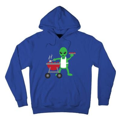 Funny Bbq Lover Artistic Barbecue Grilling Alien Gift Tall Hoodie