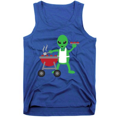 Funny Bbq Lover Artistic Barbecue Grilling Alien Gift Tank Top