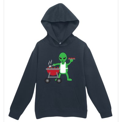 Funny Bbq Lover Artistic Barbecue Grilling Alien Gift Urban Pullover Hoodie